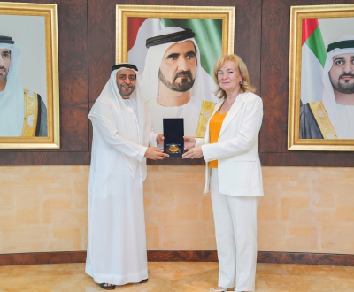 UAE Tour 2025 stage five finale at HBMSU campus
